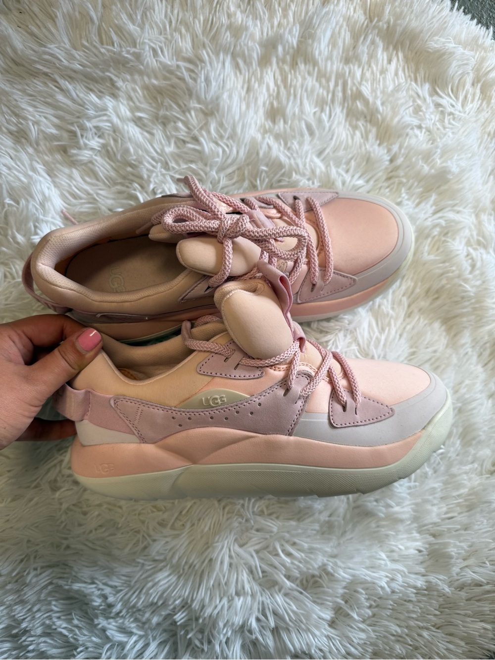 UGG Women's Blush Pink Chunky Lace-Up Sneakers
